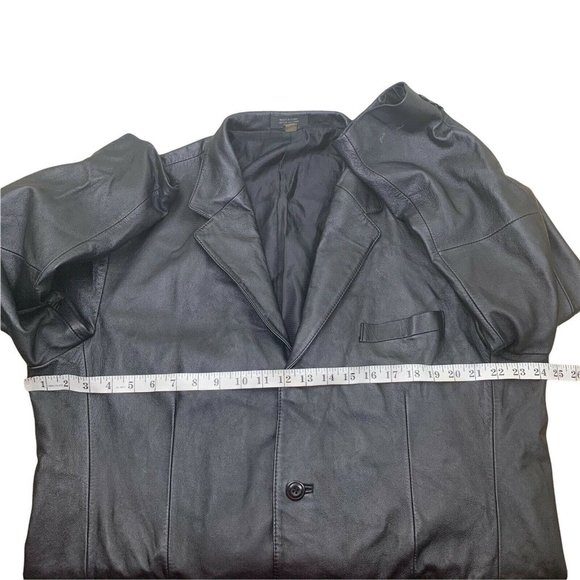 J. Ferrar Men’s black genuine Blazer Leather Jacket Coat  Size L super soft - Picture 8 of 9